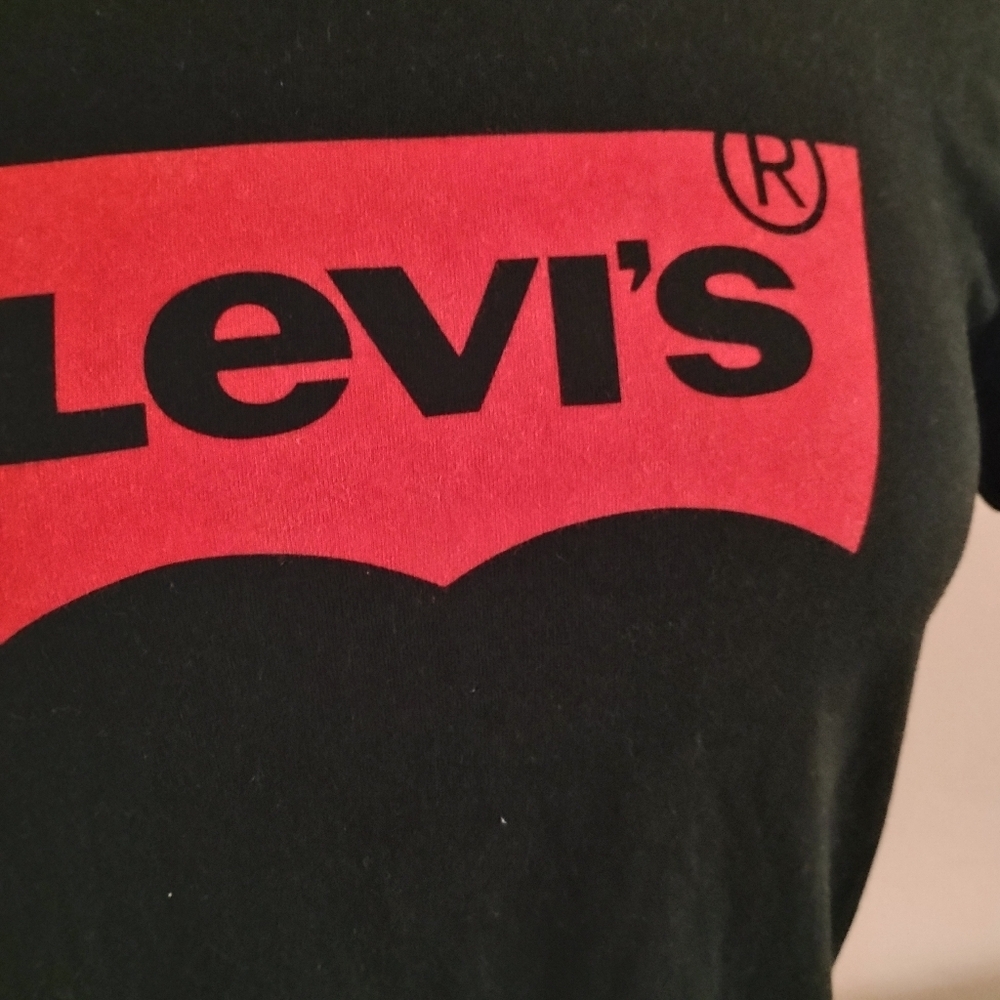 Levi’s Black Batwing Logo Graphic Tee Men’s Medium - Picture 6 of 16
